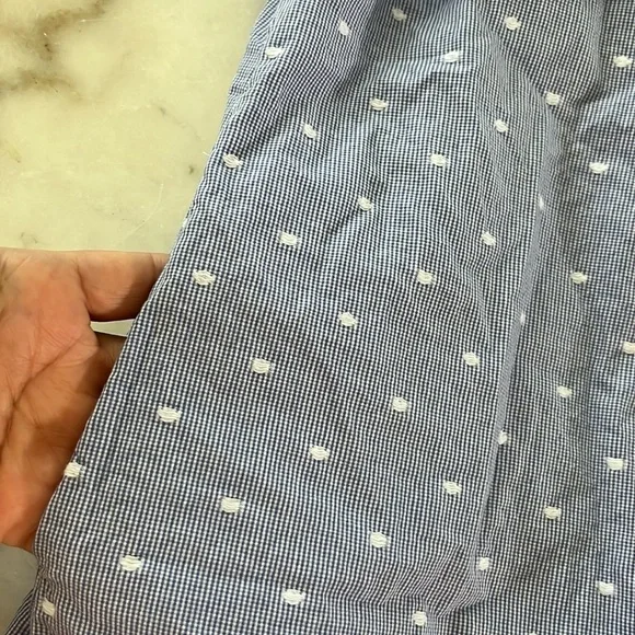 Tommy Hilfiger Classic Button Down Collared Sun Dress Sz 8 Blue Polka Dot White - Picture 10 of 12